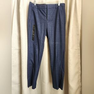 NWT Banana Republic Ryan Slim Straight Trousers Navy Plaid 8P
